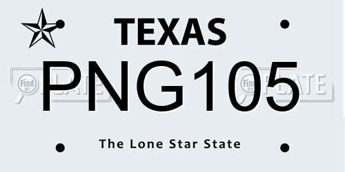 PNG105 Texas License Plate