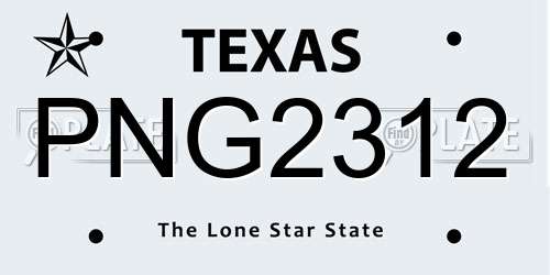 PNG2312 Texas License Plate