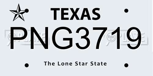 PNG3719 Texas License Plate