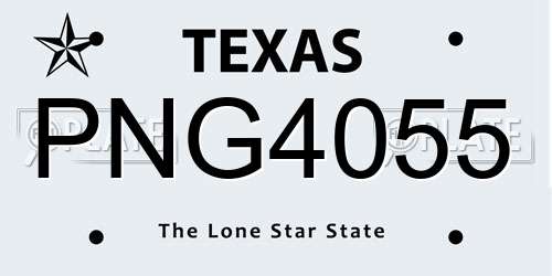 PNG4055 Texas License Plate