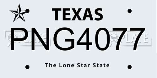 PNG4077 Texas License Plate