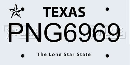 PNG6969 Texas License Plate
