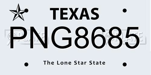 PNG8685 Texas License Plate