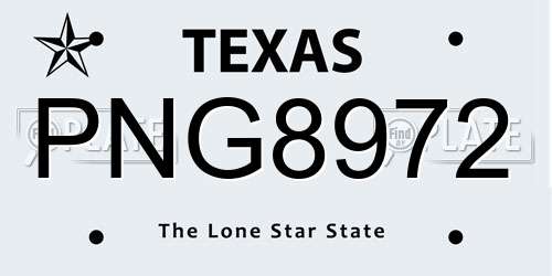 PNG8972 Texas License Plate