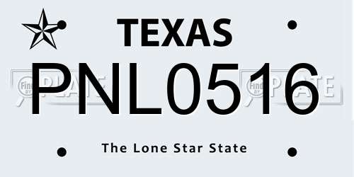 PNL0516 Texas License Plate