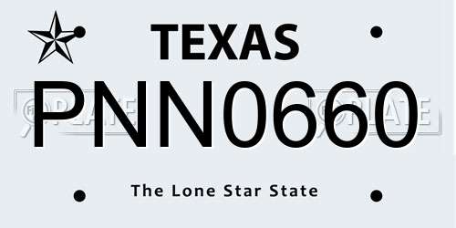 PNN0660 Texas License Plate