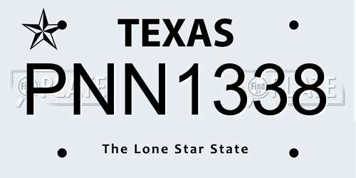 PNN1338 Texas License Plate