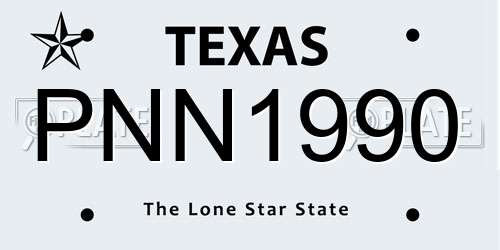 PNN1990 Texas License Plate