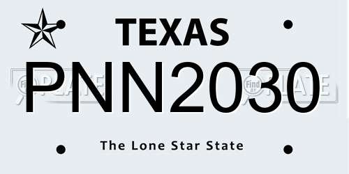PNN2030 Texas License Plate