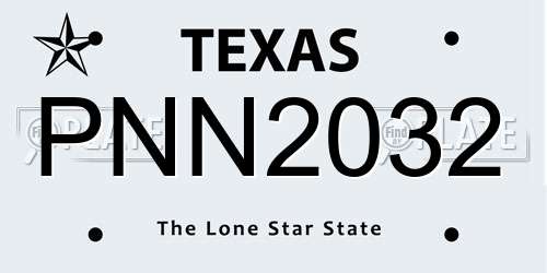 PNN2032 Texas License Plate
