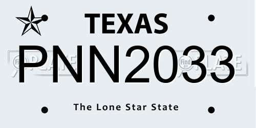 PNN2033 Texas License Plate