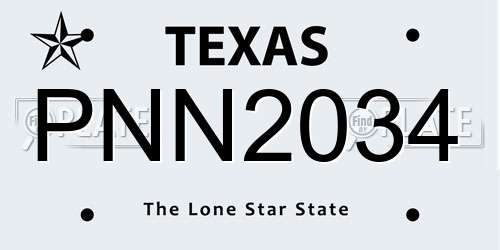 PNN2034 Texas License Plate