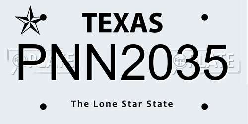 PNN2035 Texas License Plate