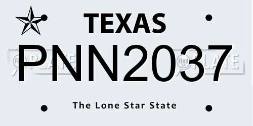 PNN2037 Texas License Plate