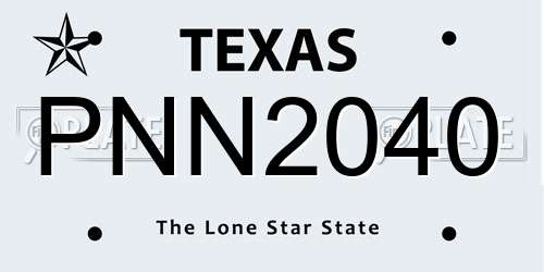 PNN2040 Texas License Plate
