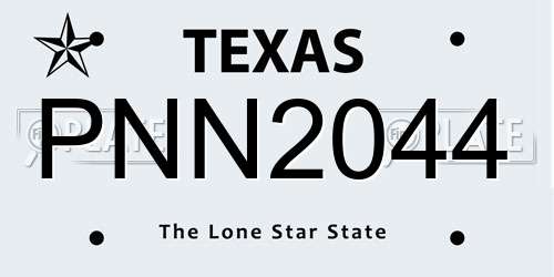 PNN2044 Texas License Plate