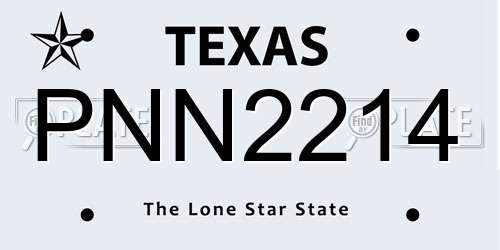 PNN2214 Texas License Plate