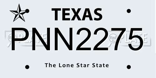 PNN2275 Texas License Plate