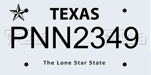 PNN2349 Texas License Plate