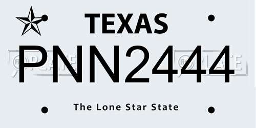PNN2444 Texas License Plate