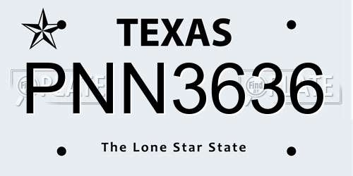 PNN3636 Texas License Plate