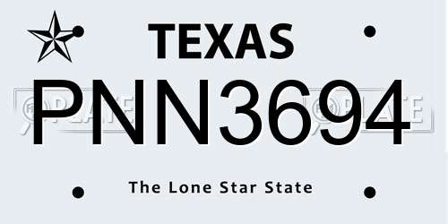 PNN3694 Texas License Plate