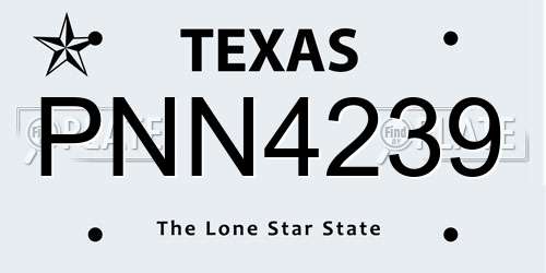 PNN4239 Texas License Plate