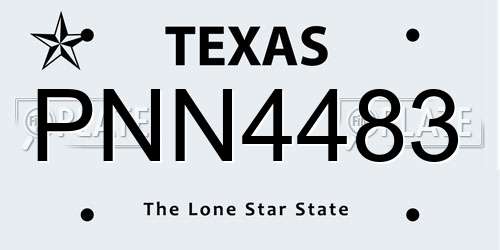 PNN4483 Texas License Plate