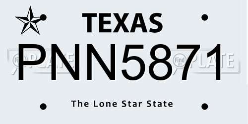 PNN5871 Texas License Plate