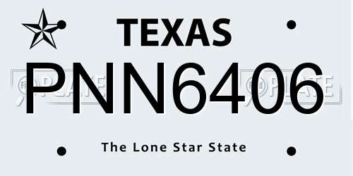 PNN6406 Texas License Plate