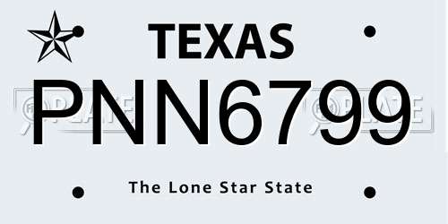 PNN6799 Texas License Plate