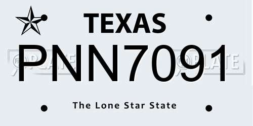 PNN7091 Texas License Plate