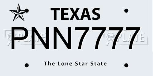 PNN7777 Texas License Plate