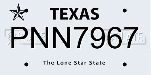 PNN7967 Texas License Plate
