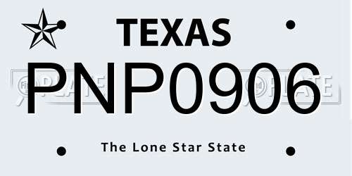 PNP0906 Texas License Plate