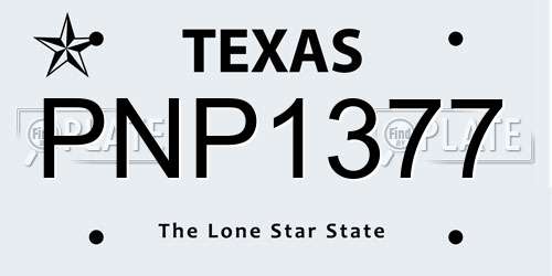 PNP1377 Texas License Plate