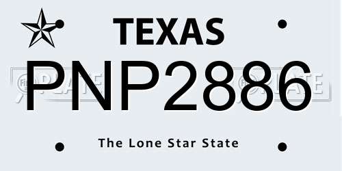 PNP2886 Texas License Plate