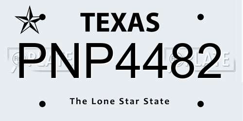 PNP4482 Texas License Plate