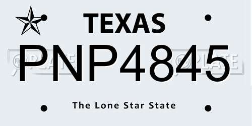 PNP4845 Texas License Plate