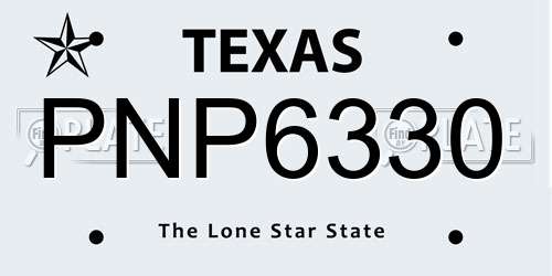 PNP6330 Texas License Plate