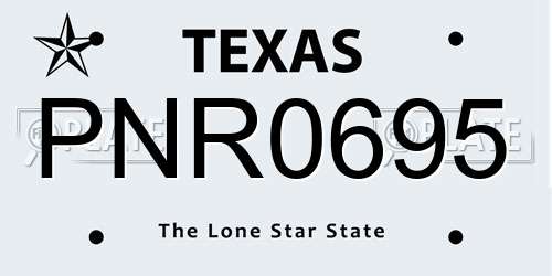 PNR0695 Texas License Plate