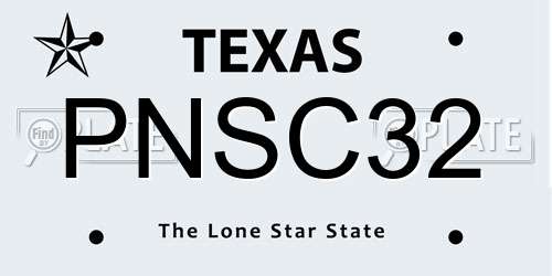 PNSC32 Texas License Plate