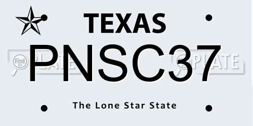 PNSC37 Texas License Plate
