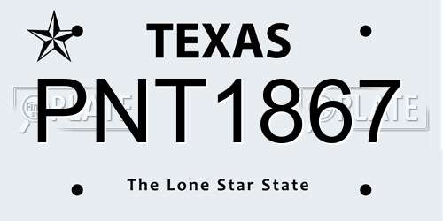 PNT1867 Texas License Plate