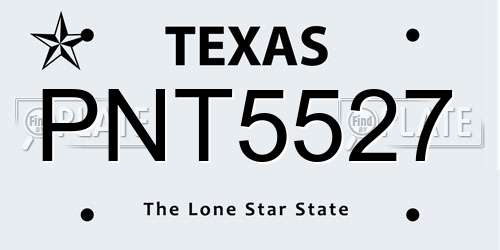 PNT5527 Texas License Plate