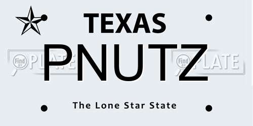 PNUTZ Texas License Plate