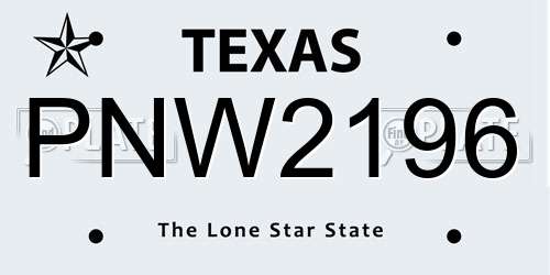 PNW2196 Texas License Plate