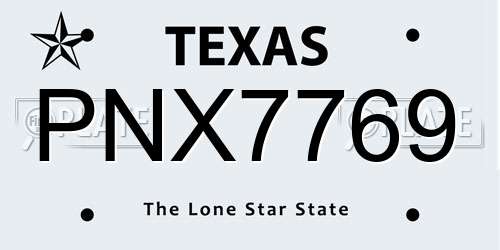 PNX7769 Texas License Plate