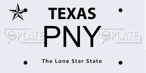 PNY Texas License Plate