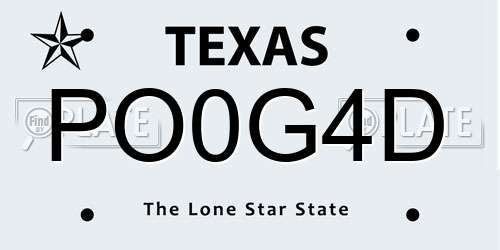 PO0G4D Texas License Plate
